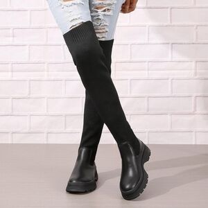 Zara Black Over-the-Knee Boots